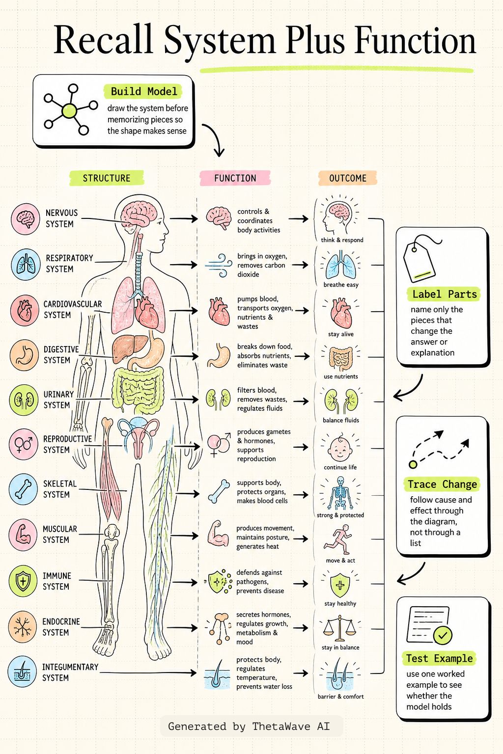 Infographic for 11 Organ Systems of the Human Body