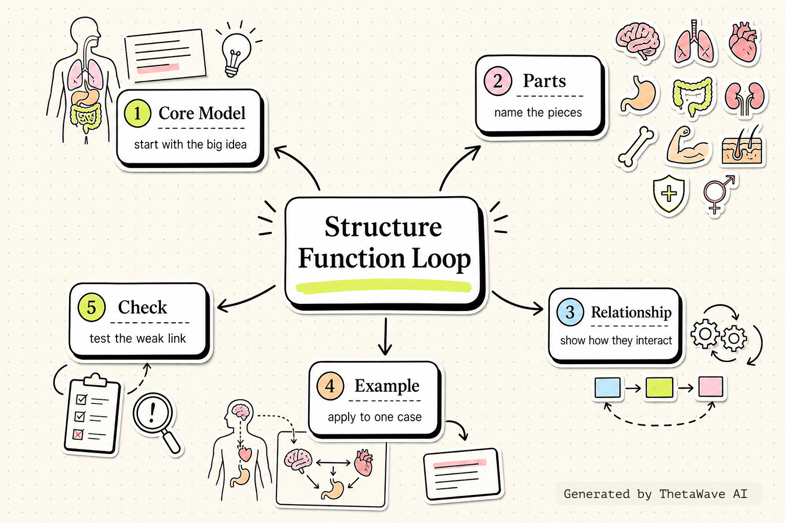 Mind map for 11 Organ Systems of the Human Body
