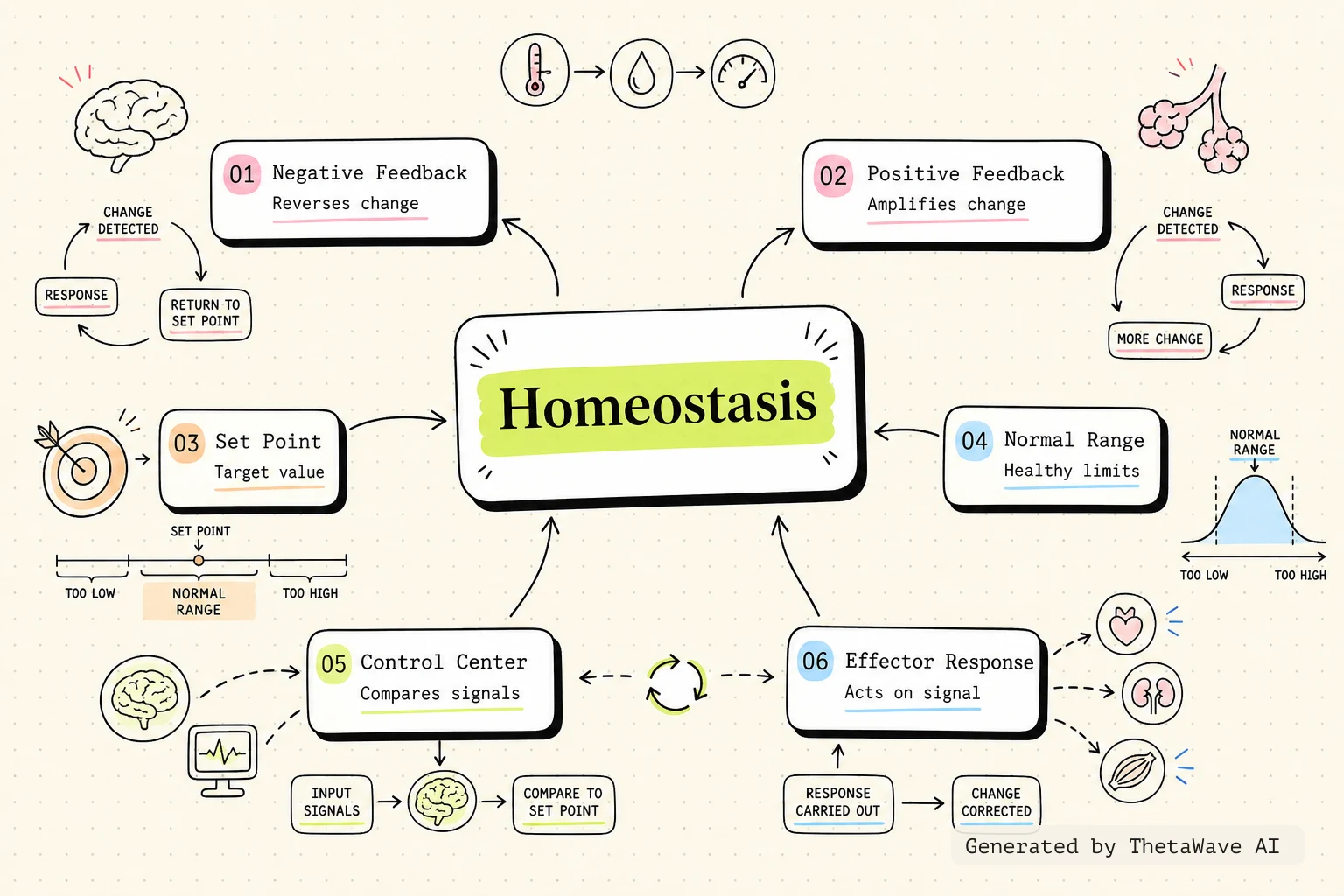 Mind map for Anatomy and Physiology 2e: 1.5 Homeostasis