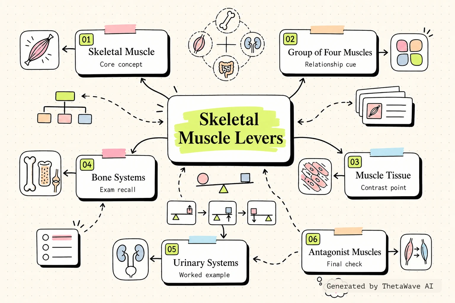 Mind map for Anatomy and Physiology 2e: 11.1 Interactions of Skeletal Muscles, Their Fascicle Arrangement, and Their Lever Systems