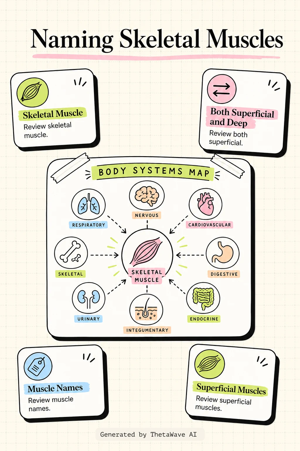 Infographic for Anatomy and Physiology 2e: 11.2 Naming Skeletal Muscles