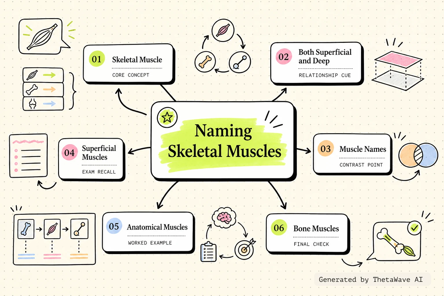 Mind map for Anatomy and Physiology 2e: 11.2 Naming Skeletal Muscles