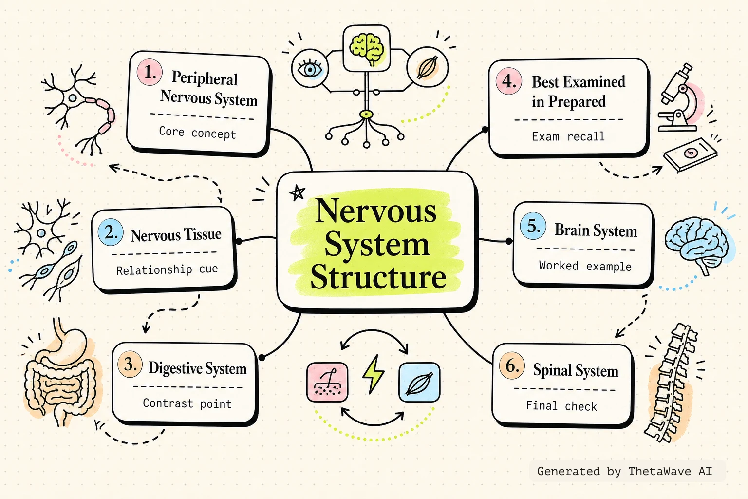 Mind map for Anatomy and Physiology 2e: 12.1 Basic Structure and Function of the Nervous System