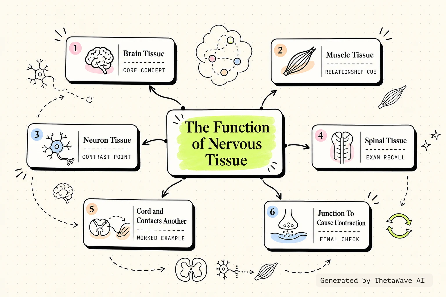 Mind map for Anatomy and Physiology 2e: 12.3 The Function of Nervous Tissue