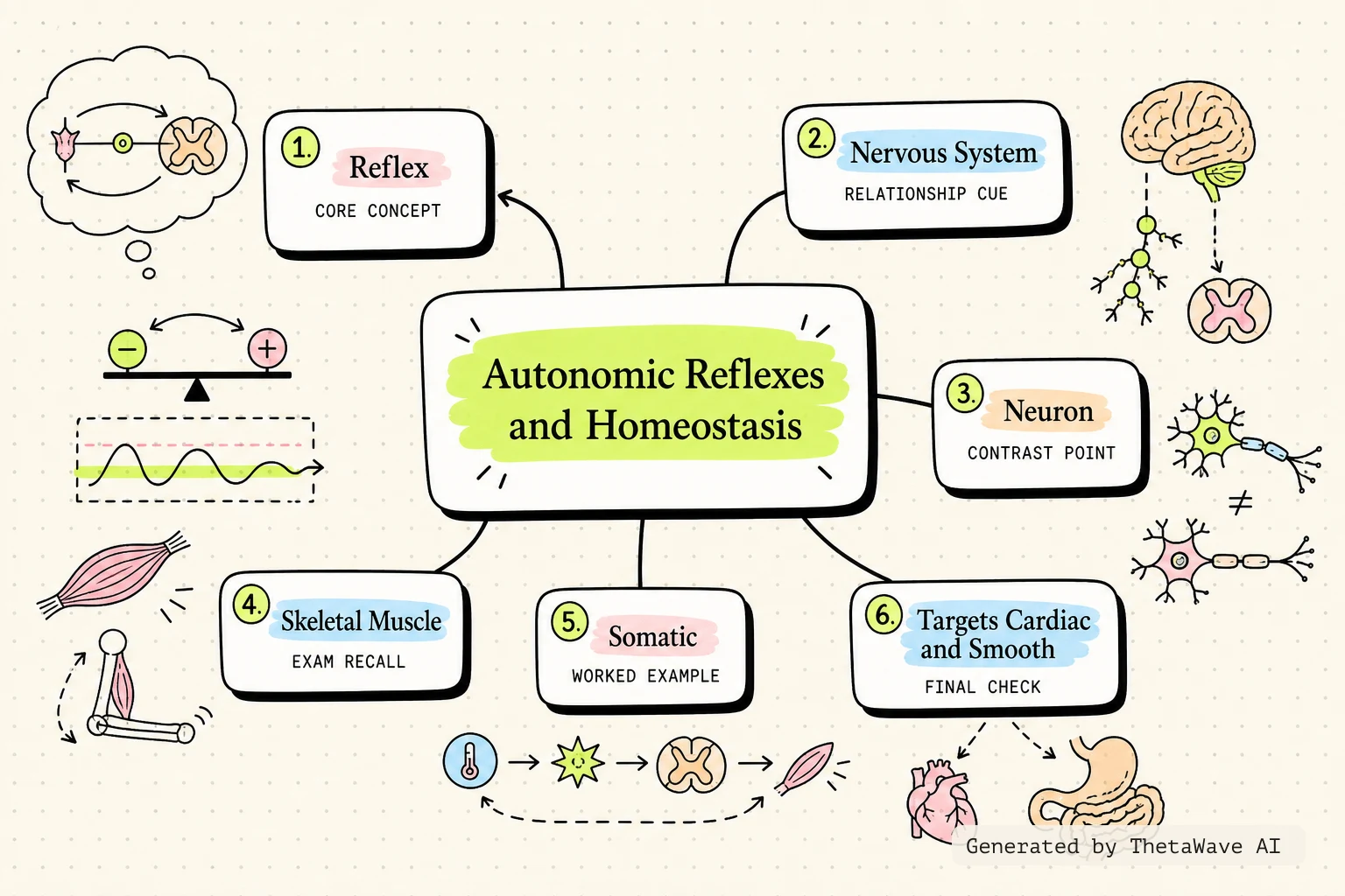 Mind map for Anatomy and Physiology 2e: 15.2 Autonomic Reflexes and Homeostasis