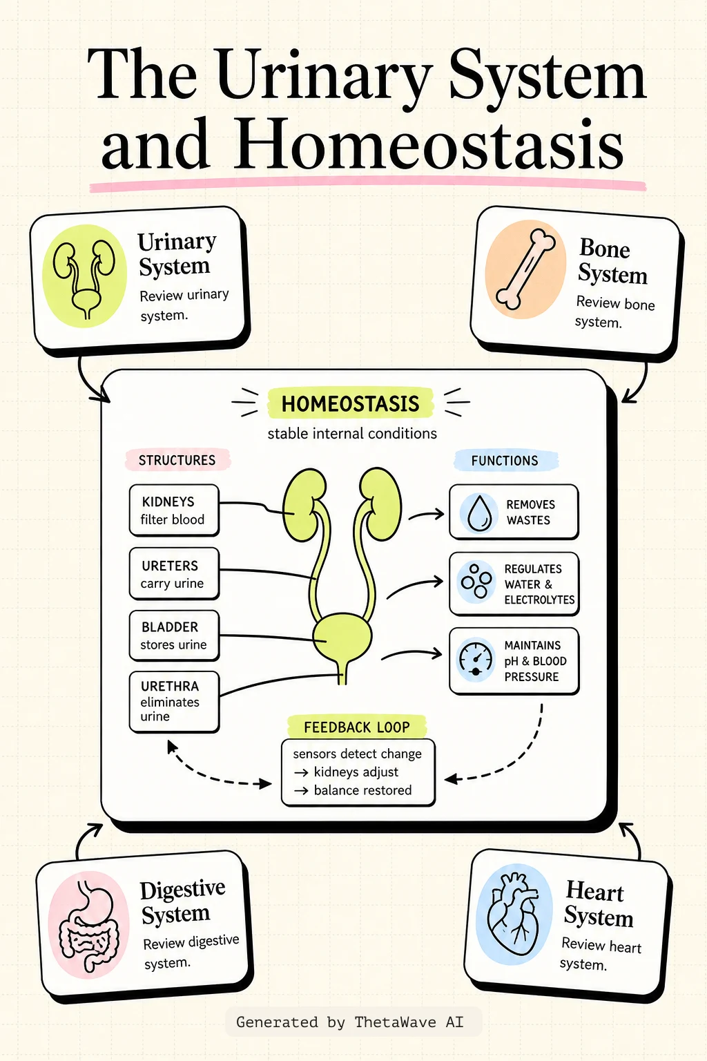Infographic for Anatomy and Physiology 2e: 25.10 The Urinary System and Homeostasis