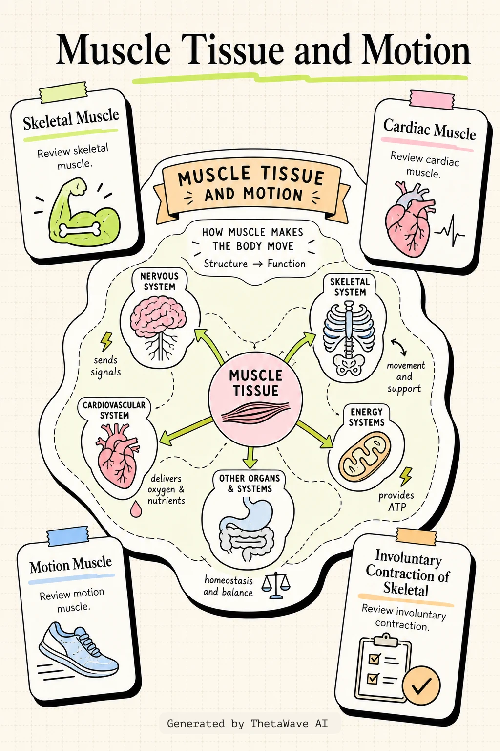 Infographic for Anatomy and Physiology 2e: 4.4 Muscle Tissue and Motion