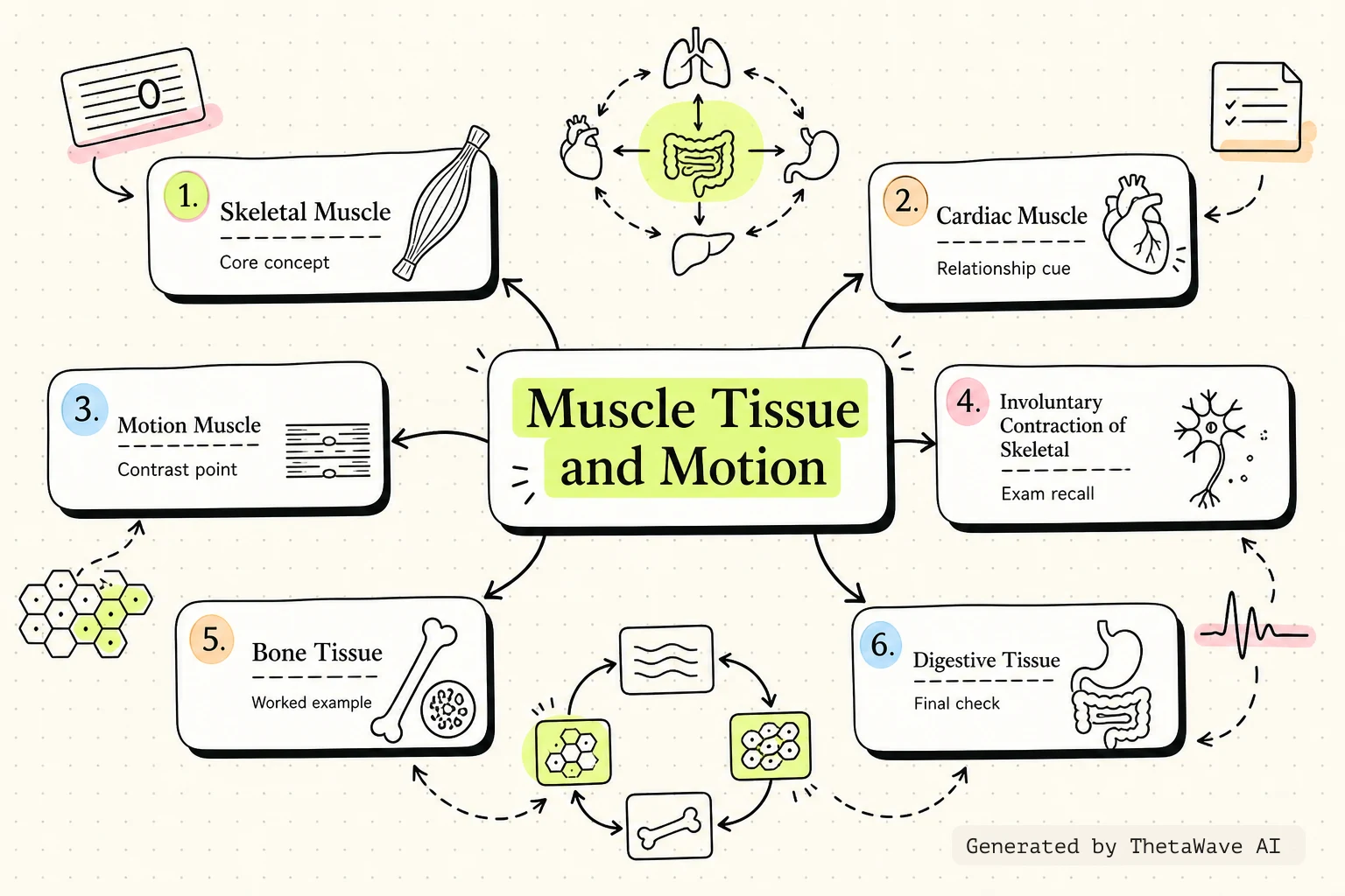 Mind map for Anatomy and Physiology 2e: 4.4 Muscle Tissue and Motion
