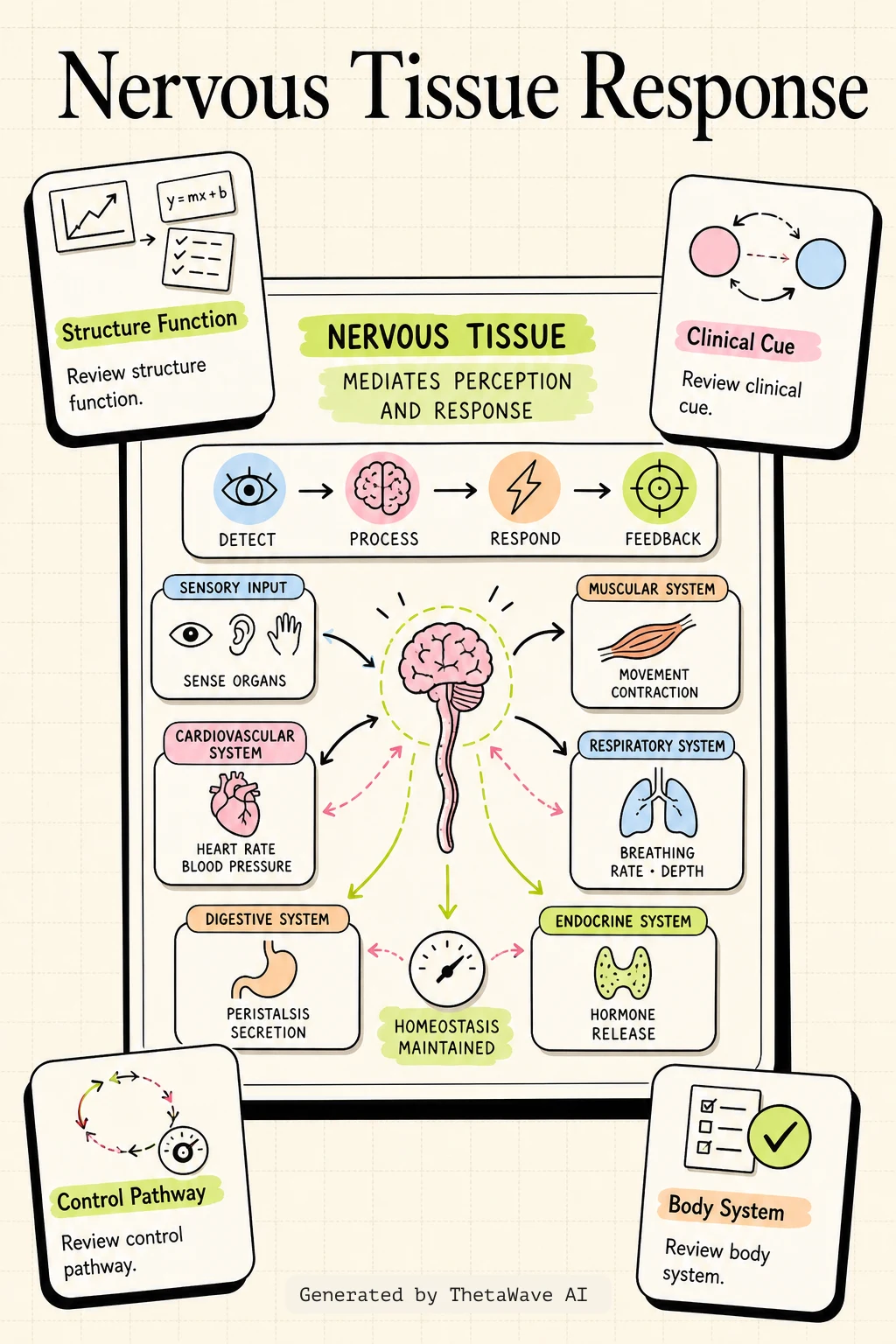 Infographic for Anatomy and Physiology 2e: 4.5 Nervous Tissue Mediates Perception and Response