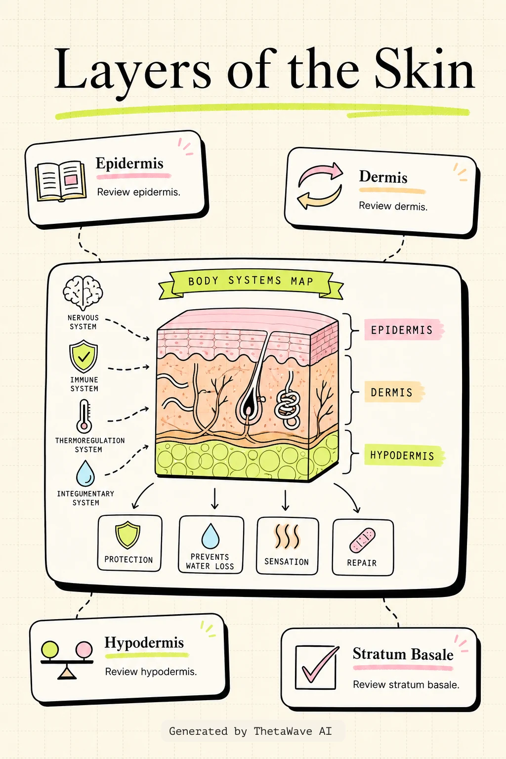 Infographic for Anatomy and Physiology 2e: 5.1 Layers of the Skin