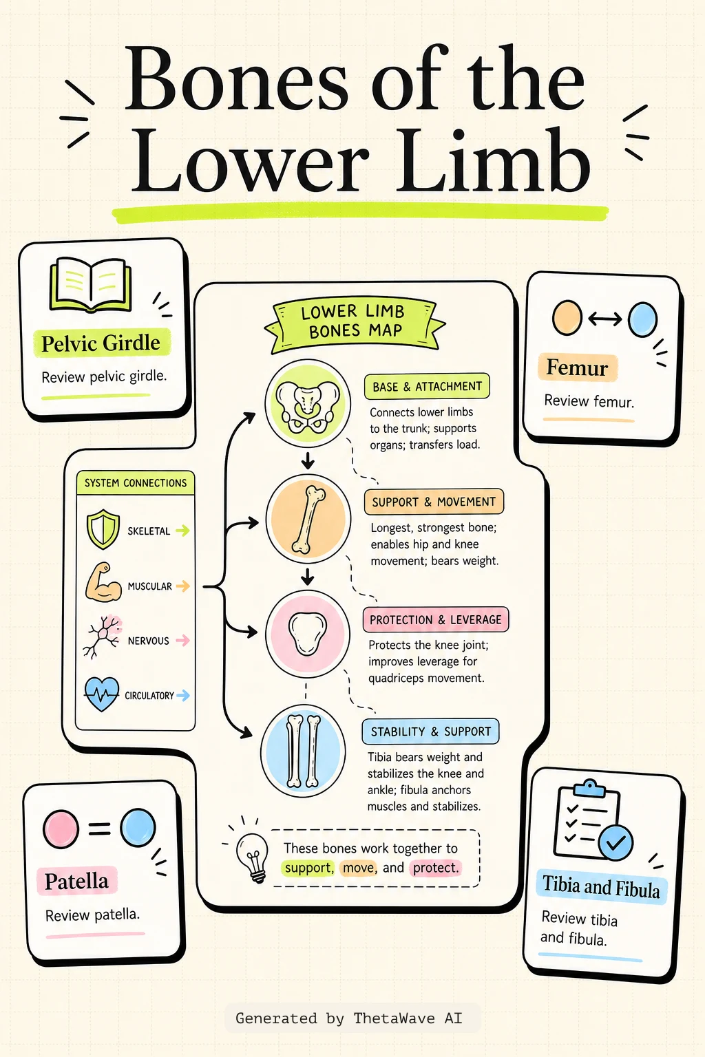 Infographic for Anatomy and Physiology 2e: 8.4 Bones of the Lower Limb