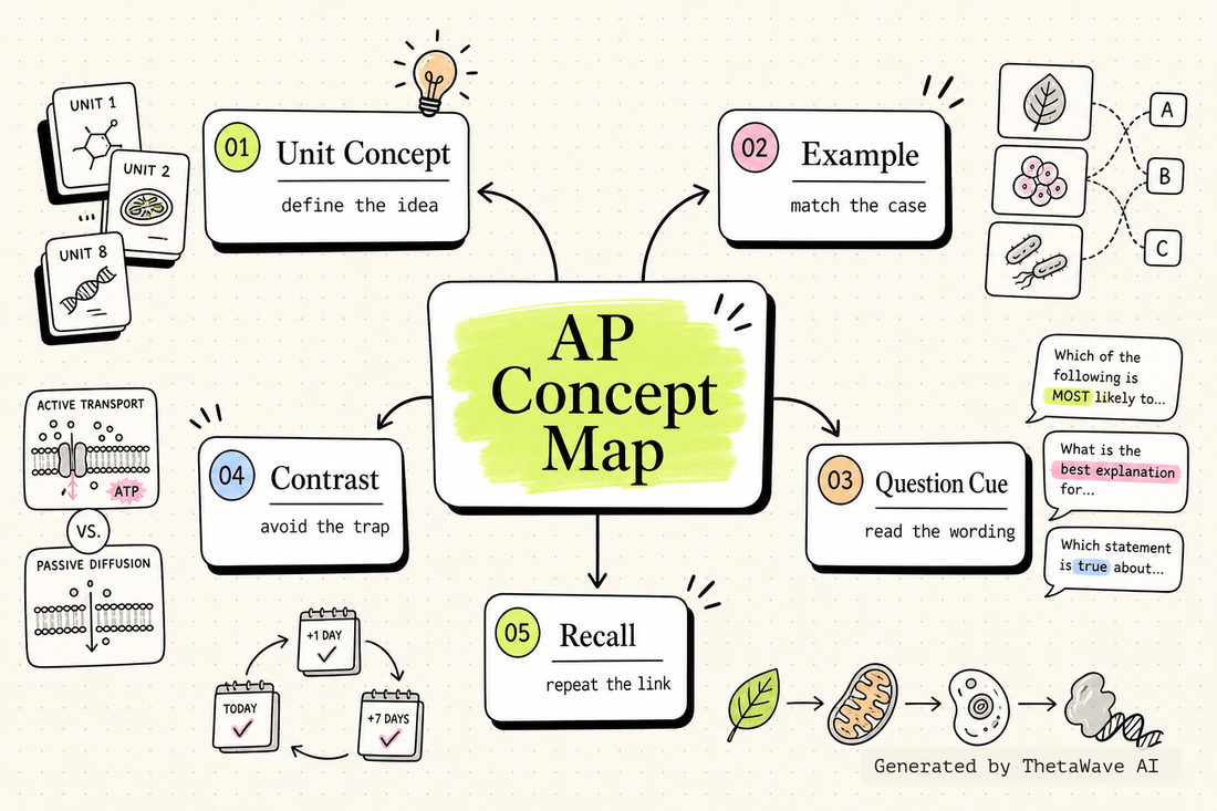 Mind map for AP Bio Speed Review: Master All 8 Units in 56 Minutes!