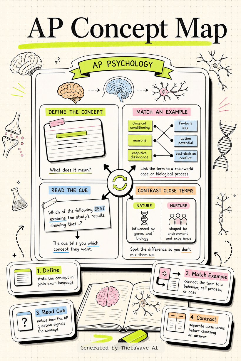 Infographic for AP Psychology Full Course Review (4-Hour Study Session) - Mr Carter's Guide