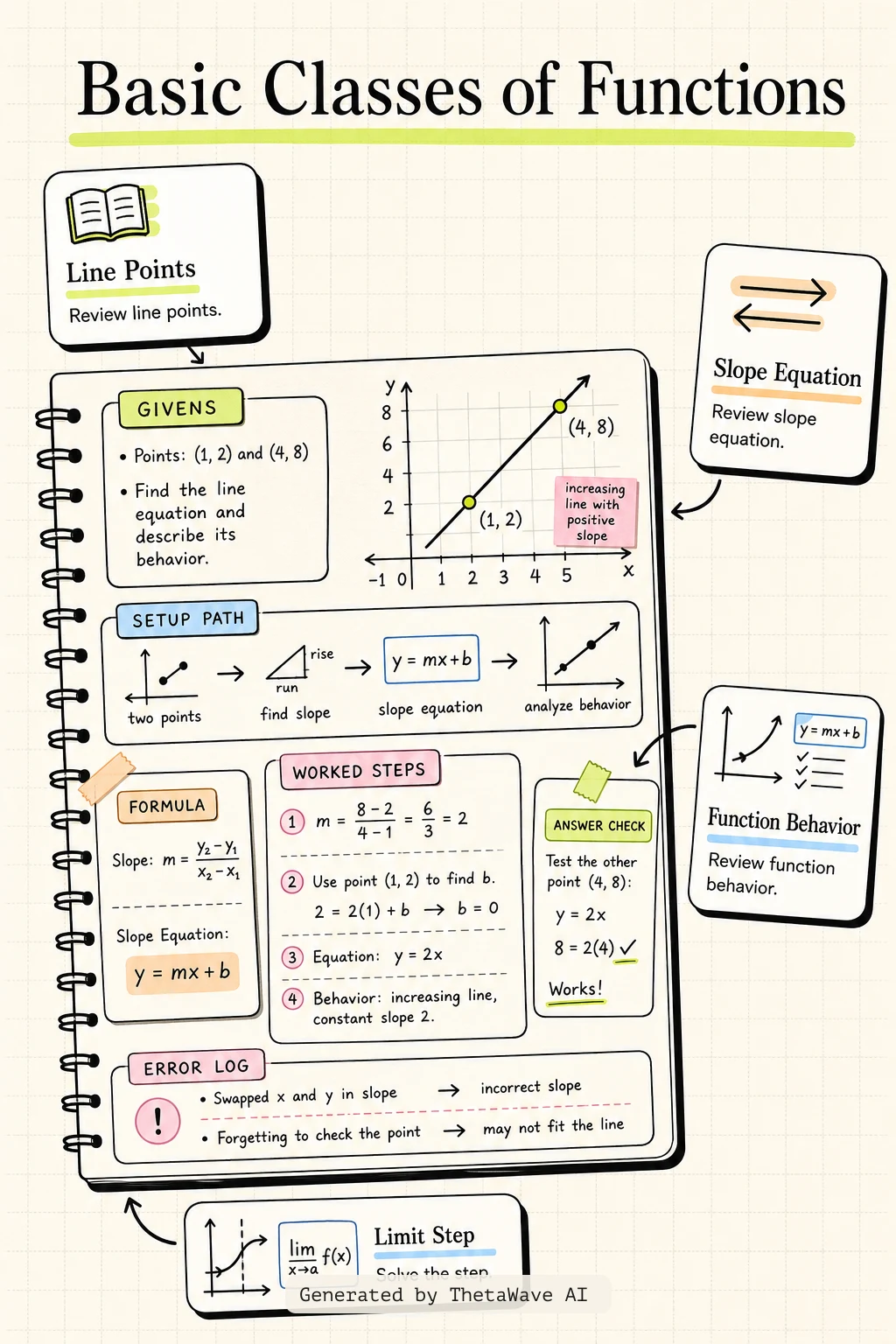 Infographic for Calculus Volume 1: 1.2 Basic Classes of Functions