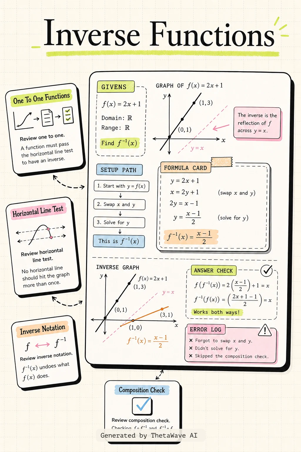 Infographic for Calculus Volume 1: 1.4 Inverse Functions