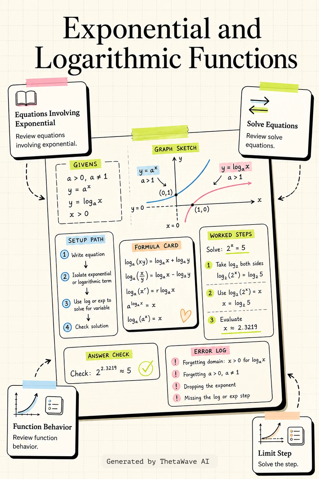 Infographic for Calculus Volume 1: 1.5 Exponential and Logarithmic Functions