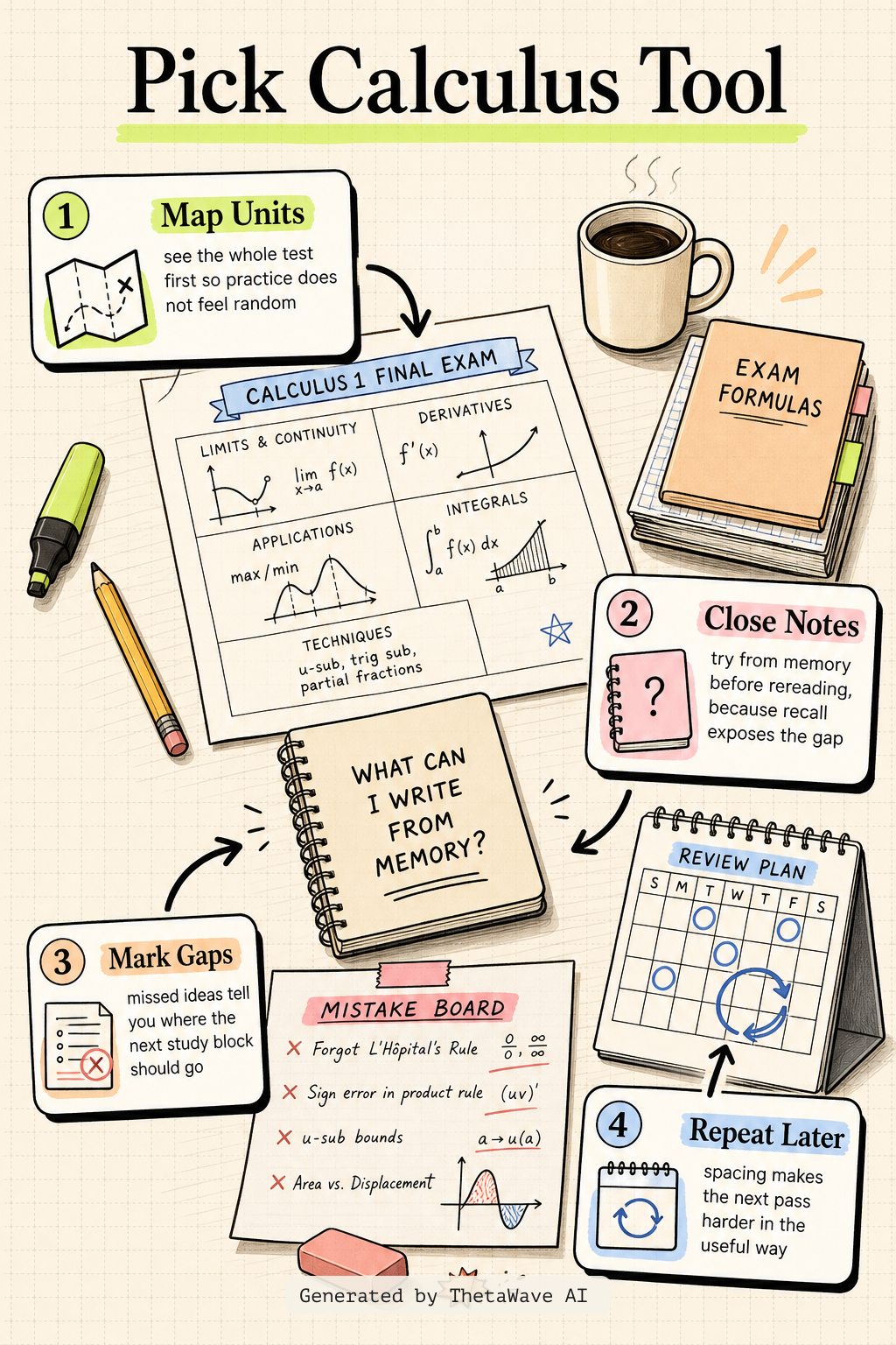 Infographic for Calculus 1 Final Exam Review