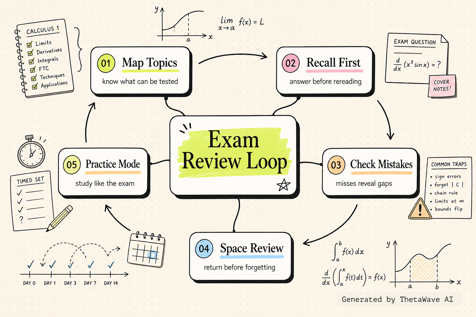 Mind map for Calculus 1 Final Exam Review