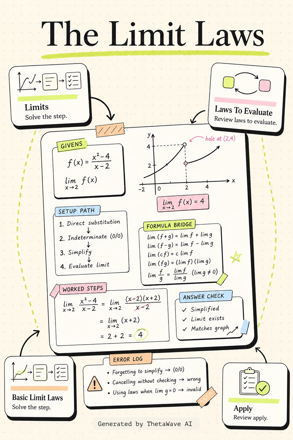 Infographic for Calculus Volume 1: 2.3 The Limit Laws