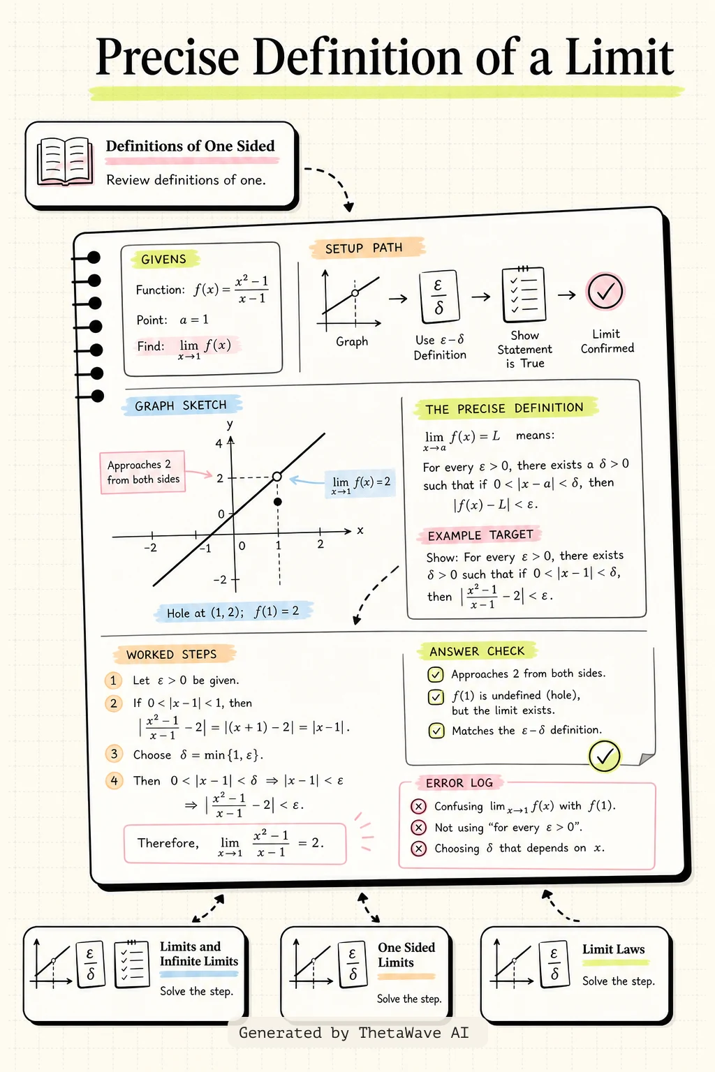 Infographic for Calculus Volume 1: 2.5 The Precise Definition of a Limit