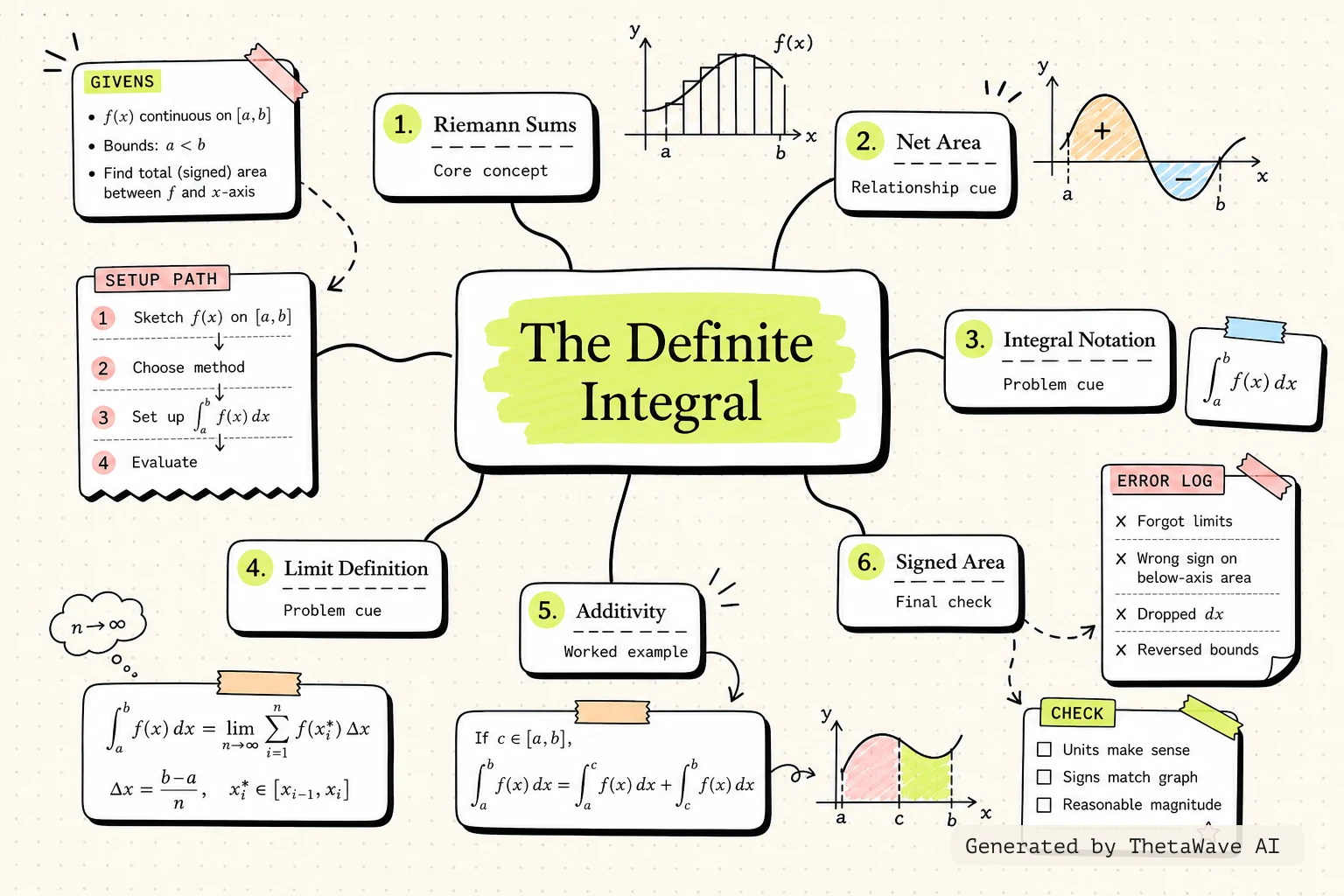 Mind map for Calculus Volume 1: 5.2 The Definite Integral