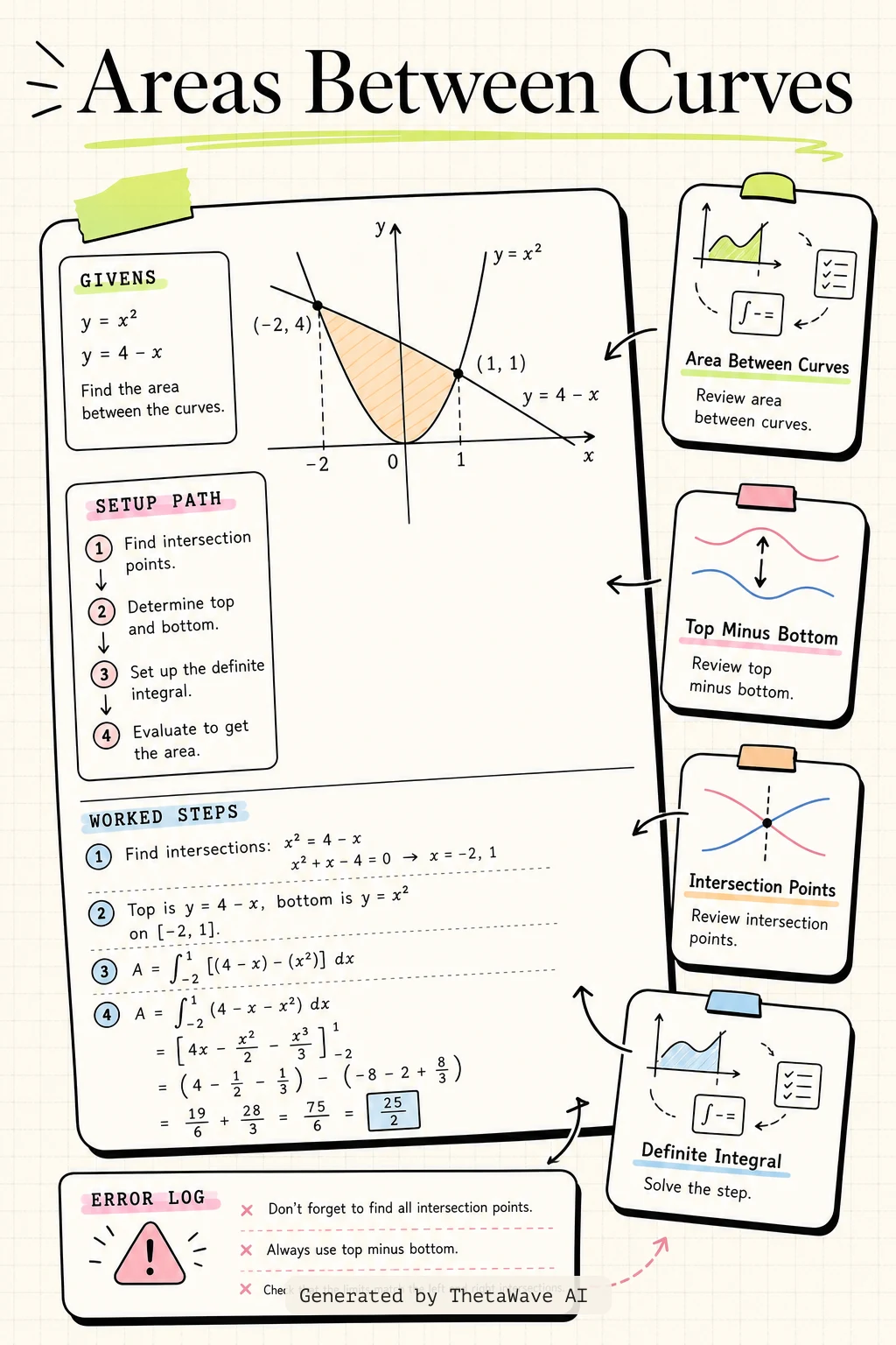 Infographic for Calculus Volume 1: 6.1 Areas between Curves