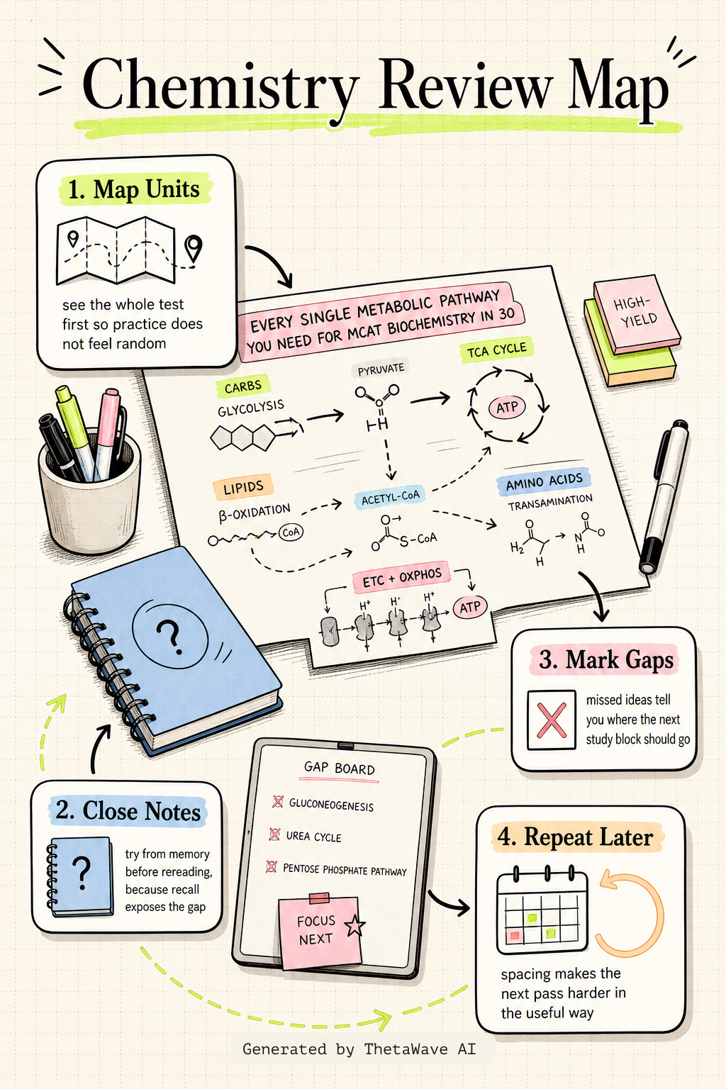 Infographic for EVERY SINGLE METABOLIC PATHWAY YOU NEED FOR MCAT BIOCHEMISTRY IN 30 MINUTES!