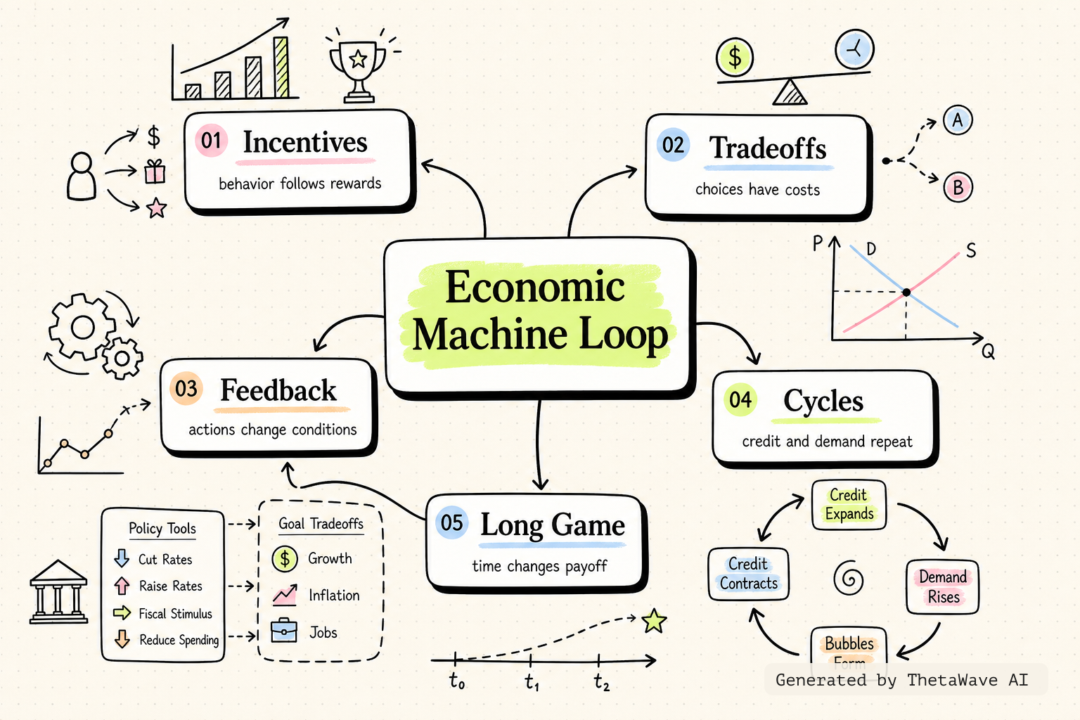 Mind map for Fundamentals of Finance & Economics for Businesses - Crash Course