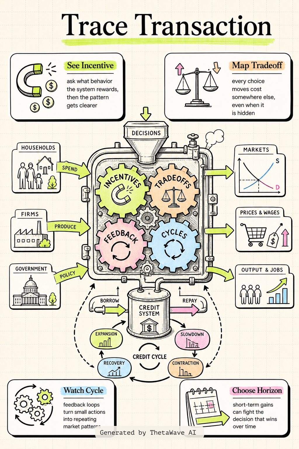 Infographic for How The Economic Machine Works by Ray Dalio