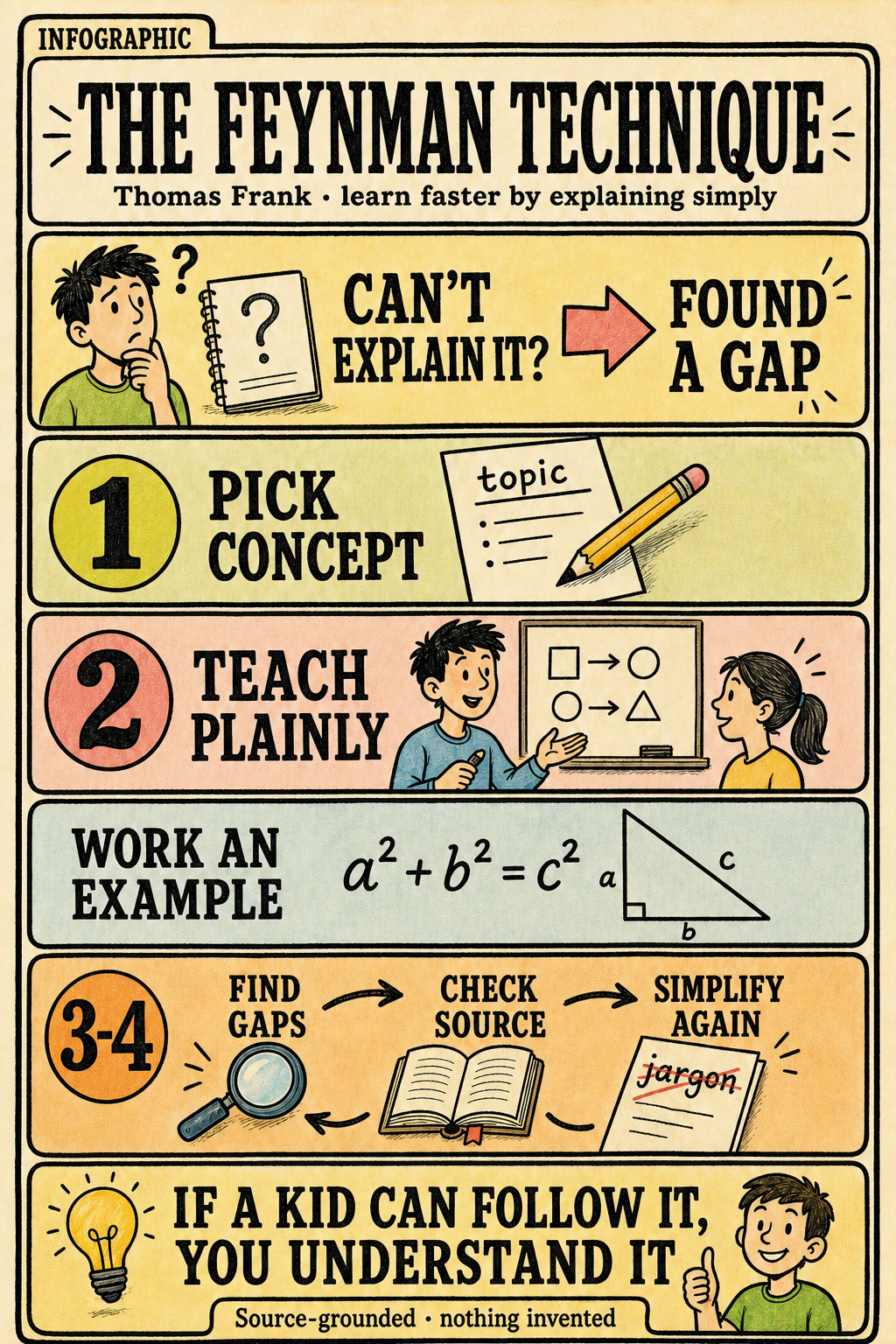 Infographic for How to Learn Faster with the Feynman Technique (Example Included)