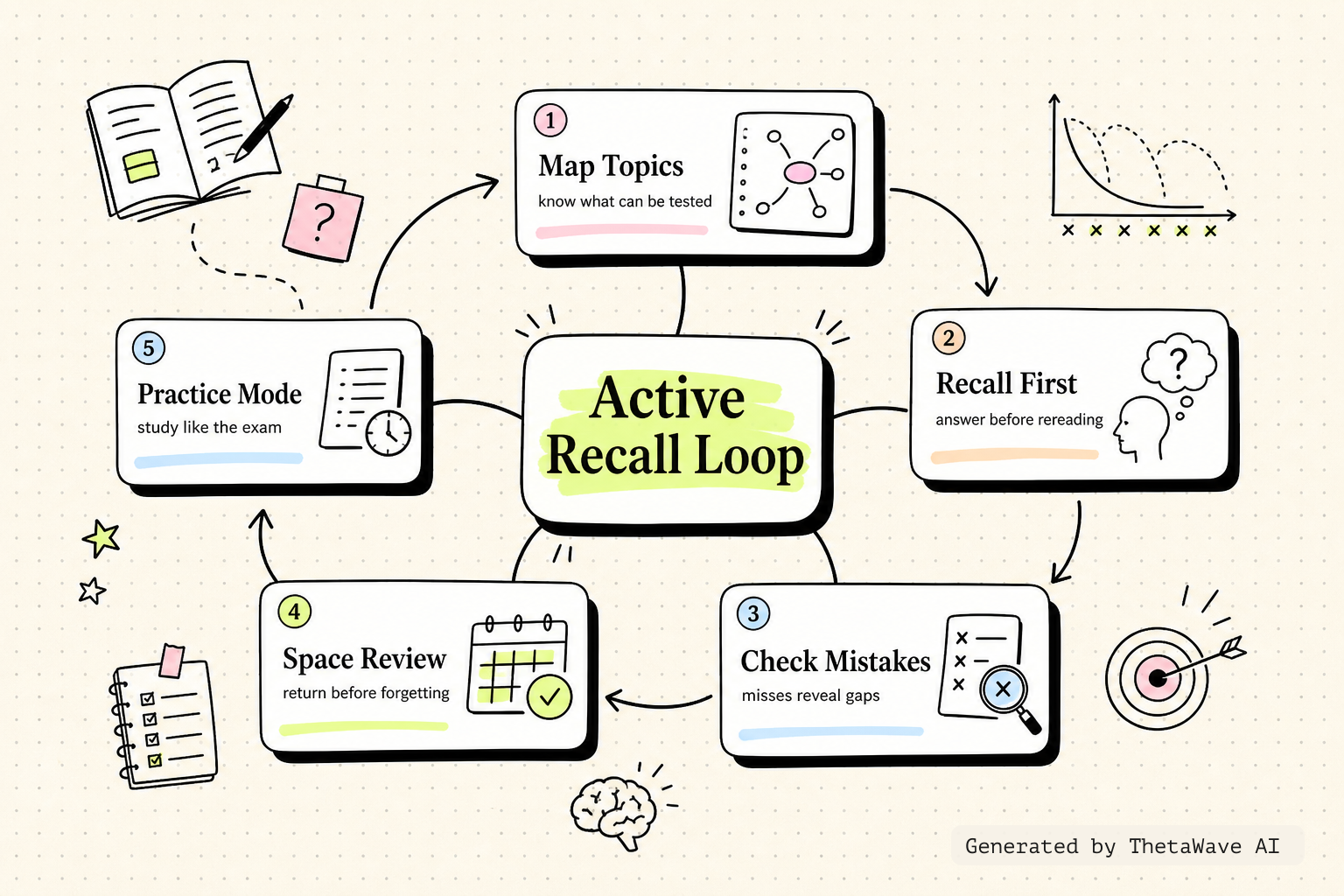 Mind map for How to study for exams - Evidence-based revision tips
