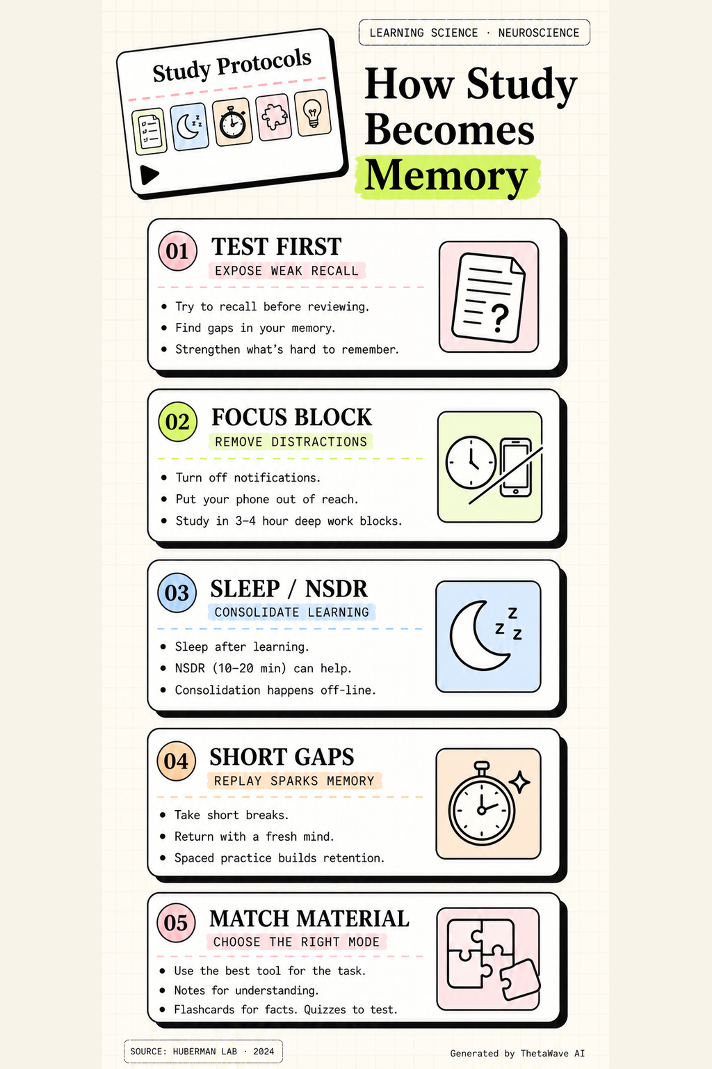 Infographic for Optimal Protocols for Studying & Learning