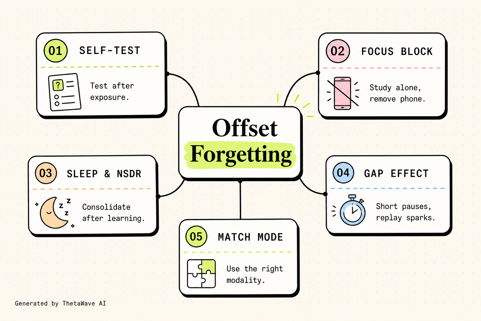 Mind map for Optimal Protocols for Studying & Learning