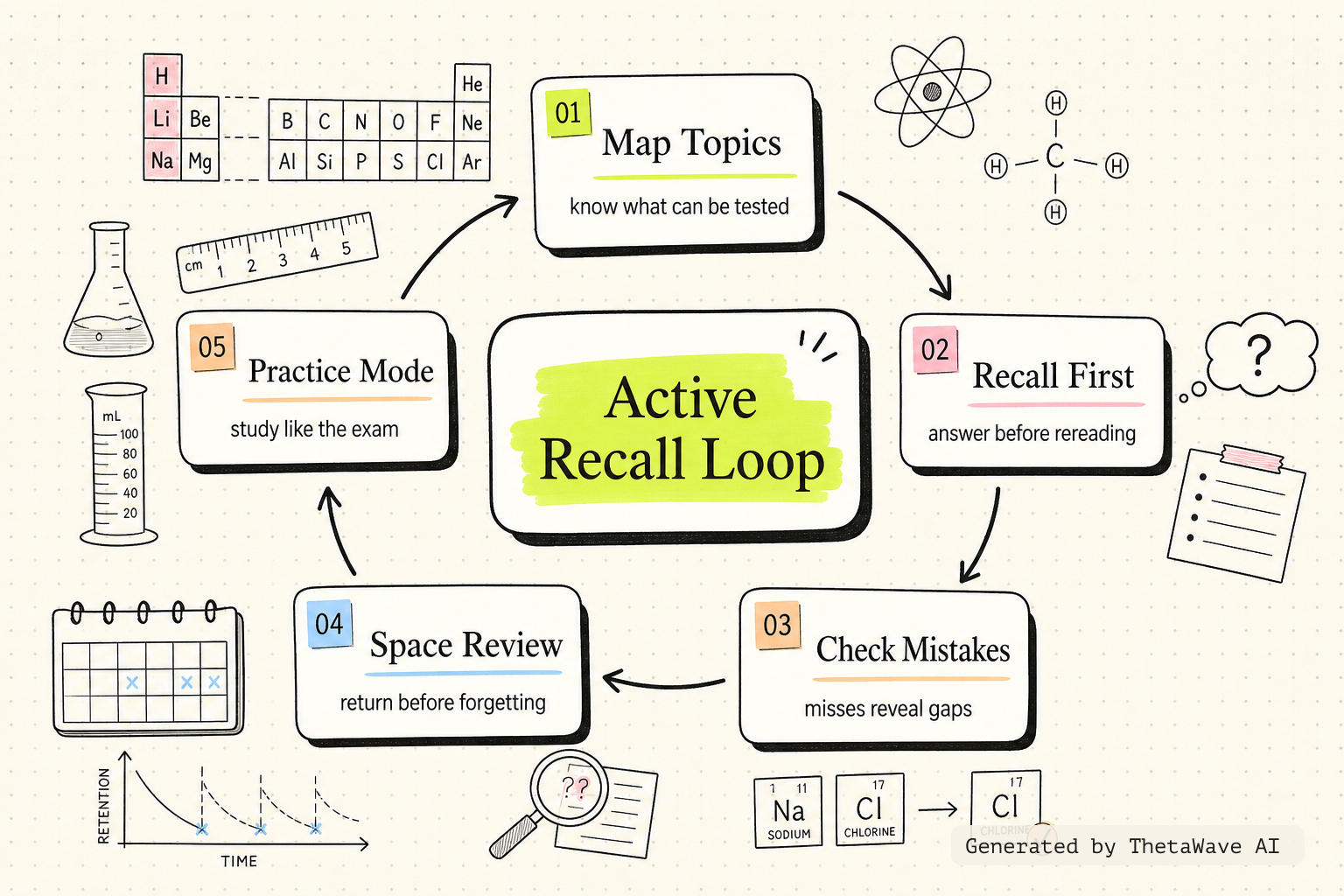 Mind map for Intro to Chemistry, Basic Concepts - Periodic Table, Elements, Metric System & Unit Conversion