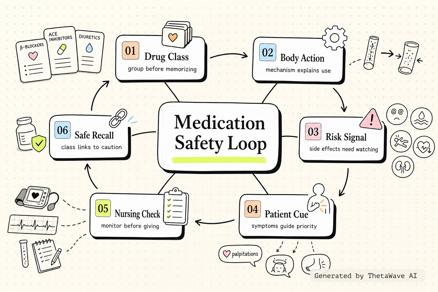 Mind map for Pharmacology Cardiovascular Drugs Nursing NCLEX Review