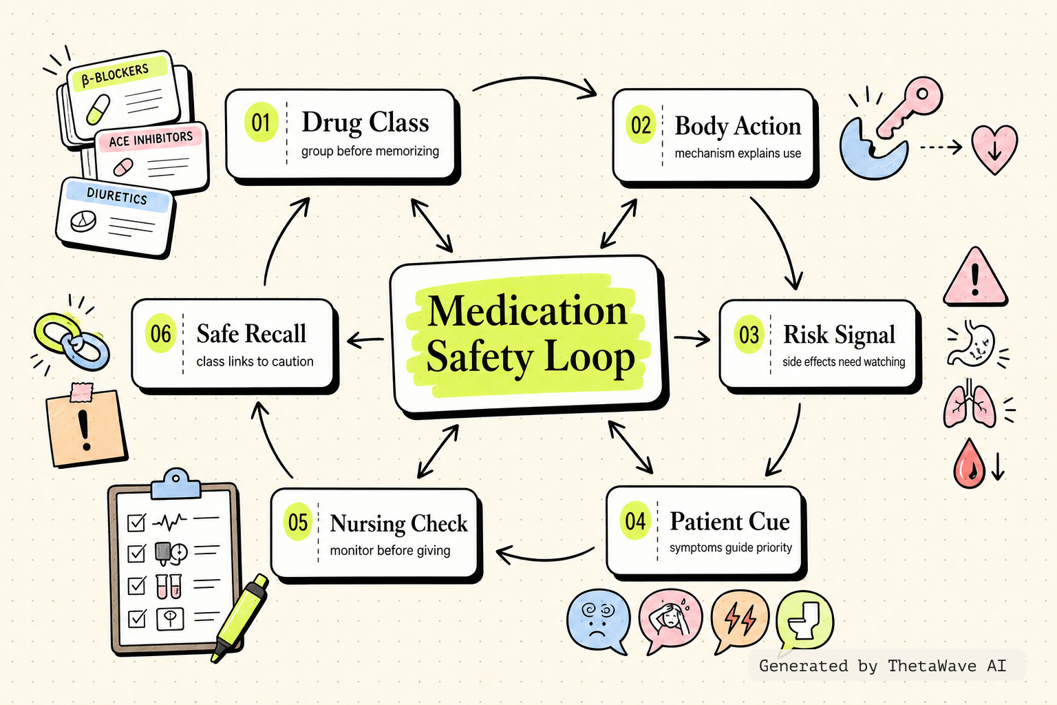 Mind map for Pharmacology Hack Series for Nursing Students