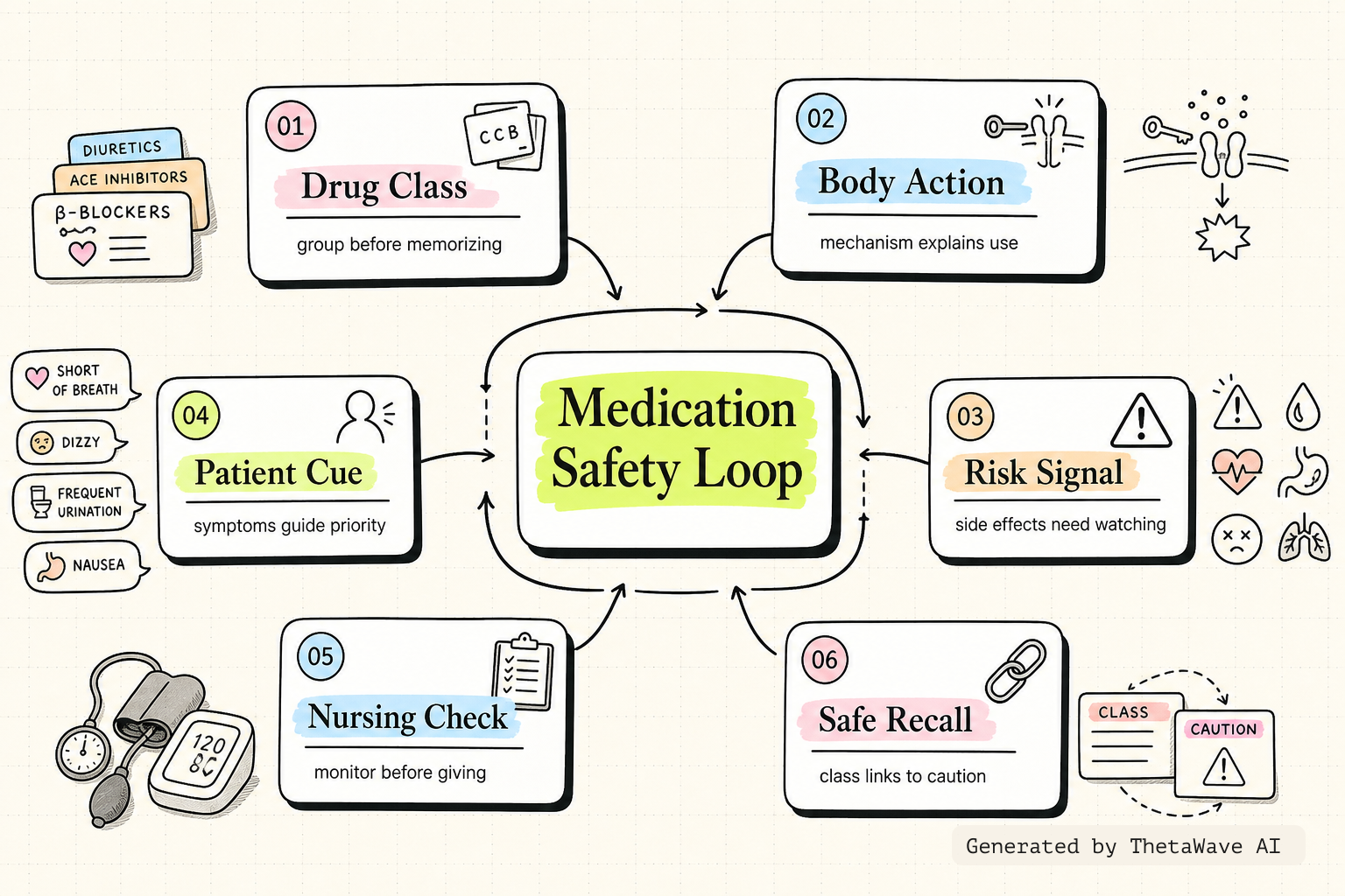 Mind map for Pharmacology Made Easy - Common Medication Endings