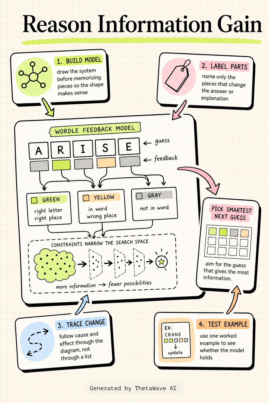 Infographic for Solving Wordle using information theory