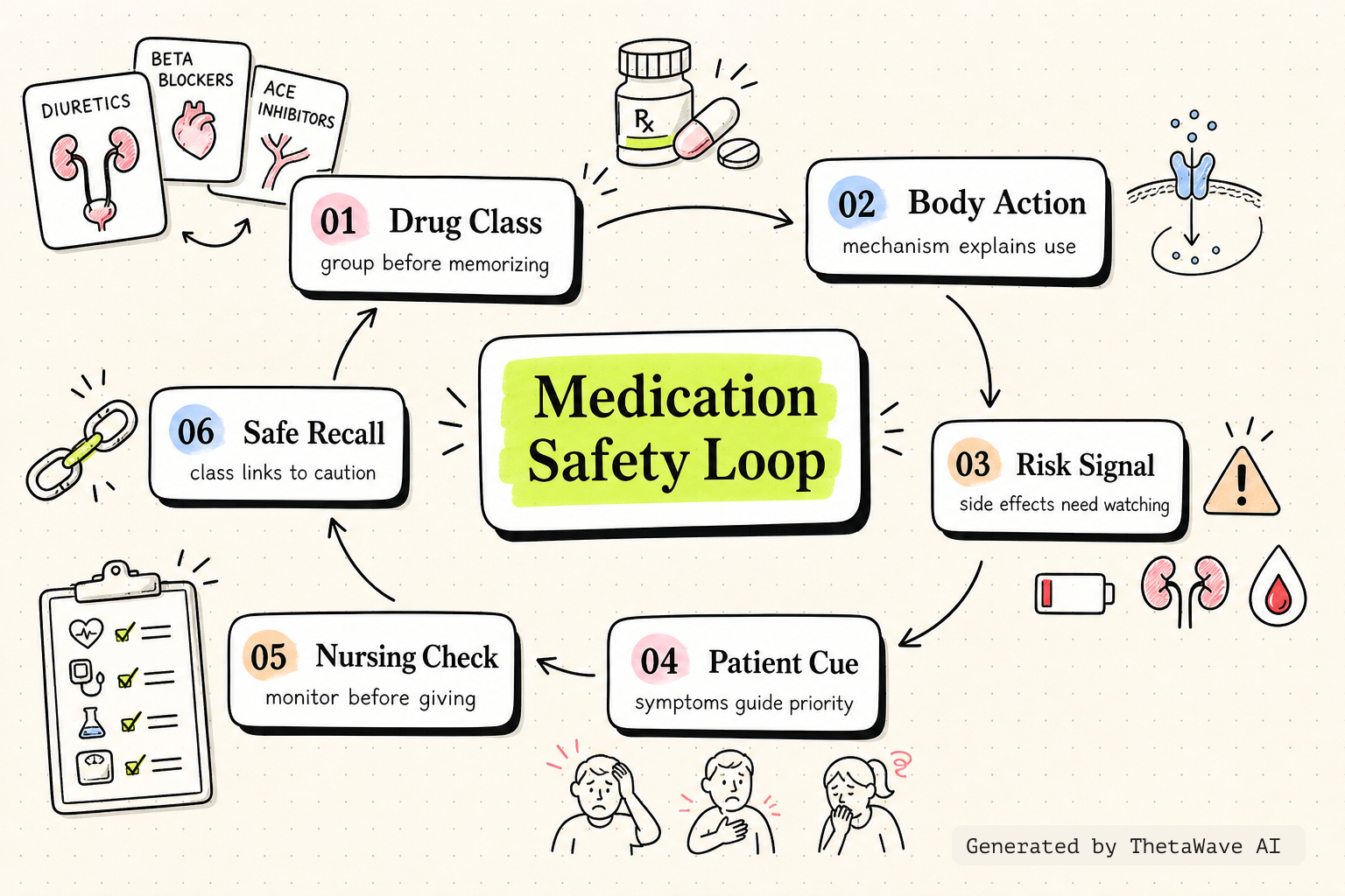 Mind map for Top NCLEX & Nursing Medications to Know for EXAMS