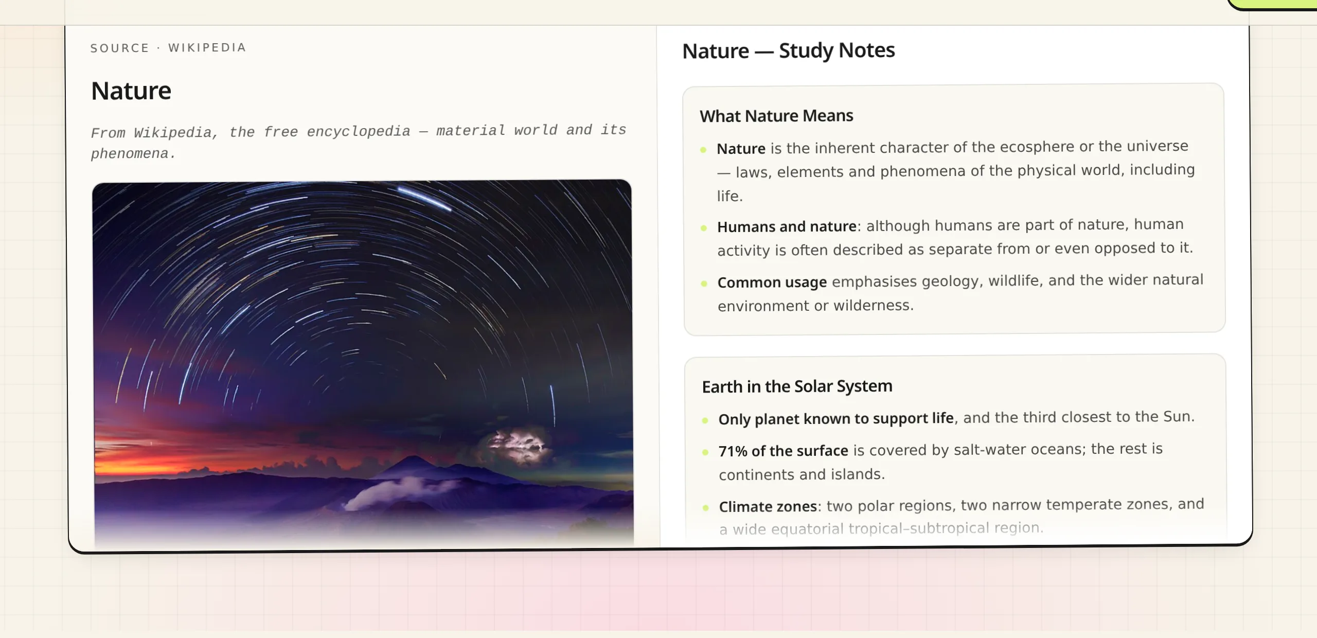ThetaWave notes generator demo for Pre-Med